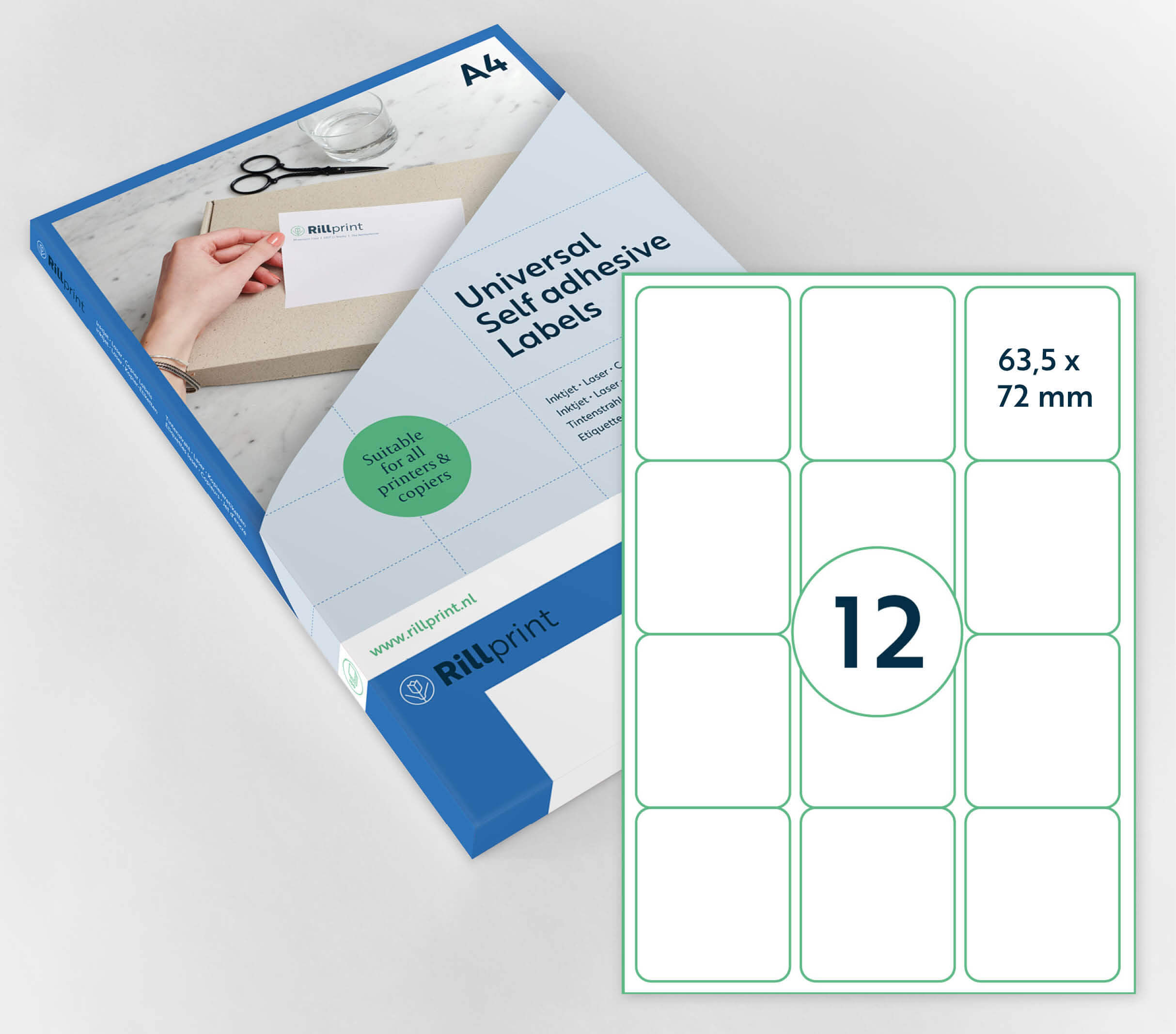 A4 etiket 1.000 vel 63,5 x 72 mm non-permanent