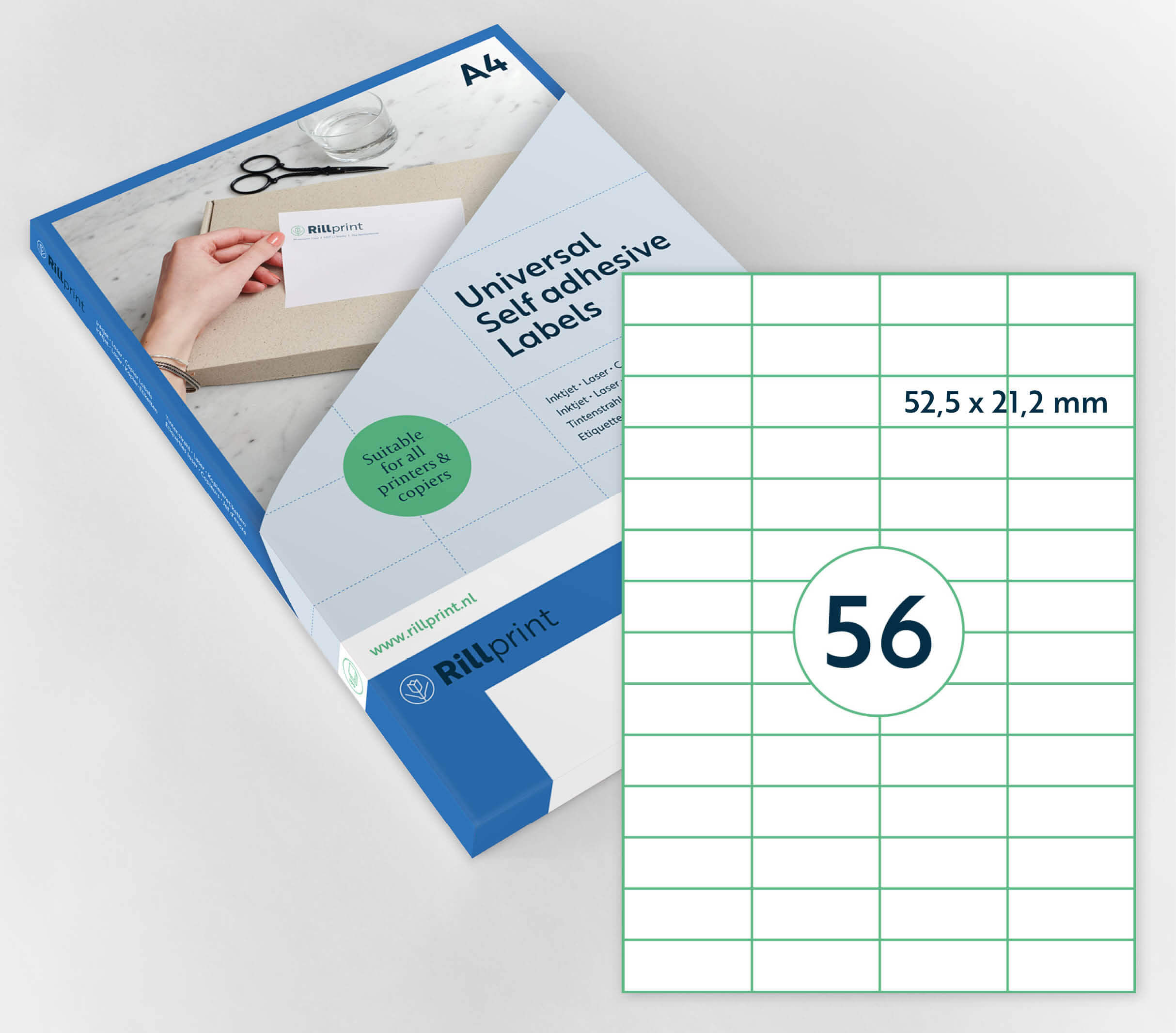 A4 etiket 1.000 vel 52,5 x 21,2 mm non-permanent