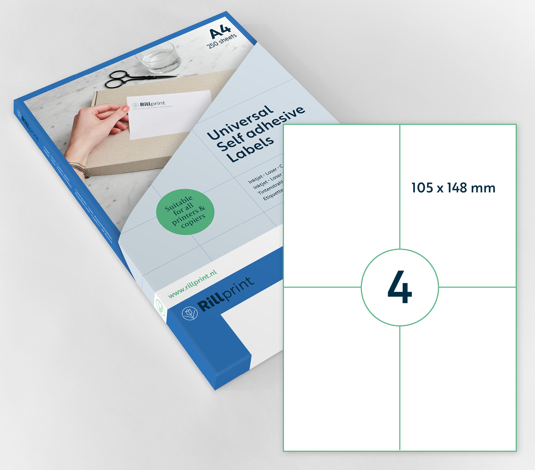 A4 etiket 1.000 vel 105 x 148 HTC