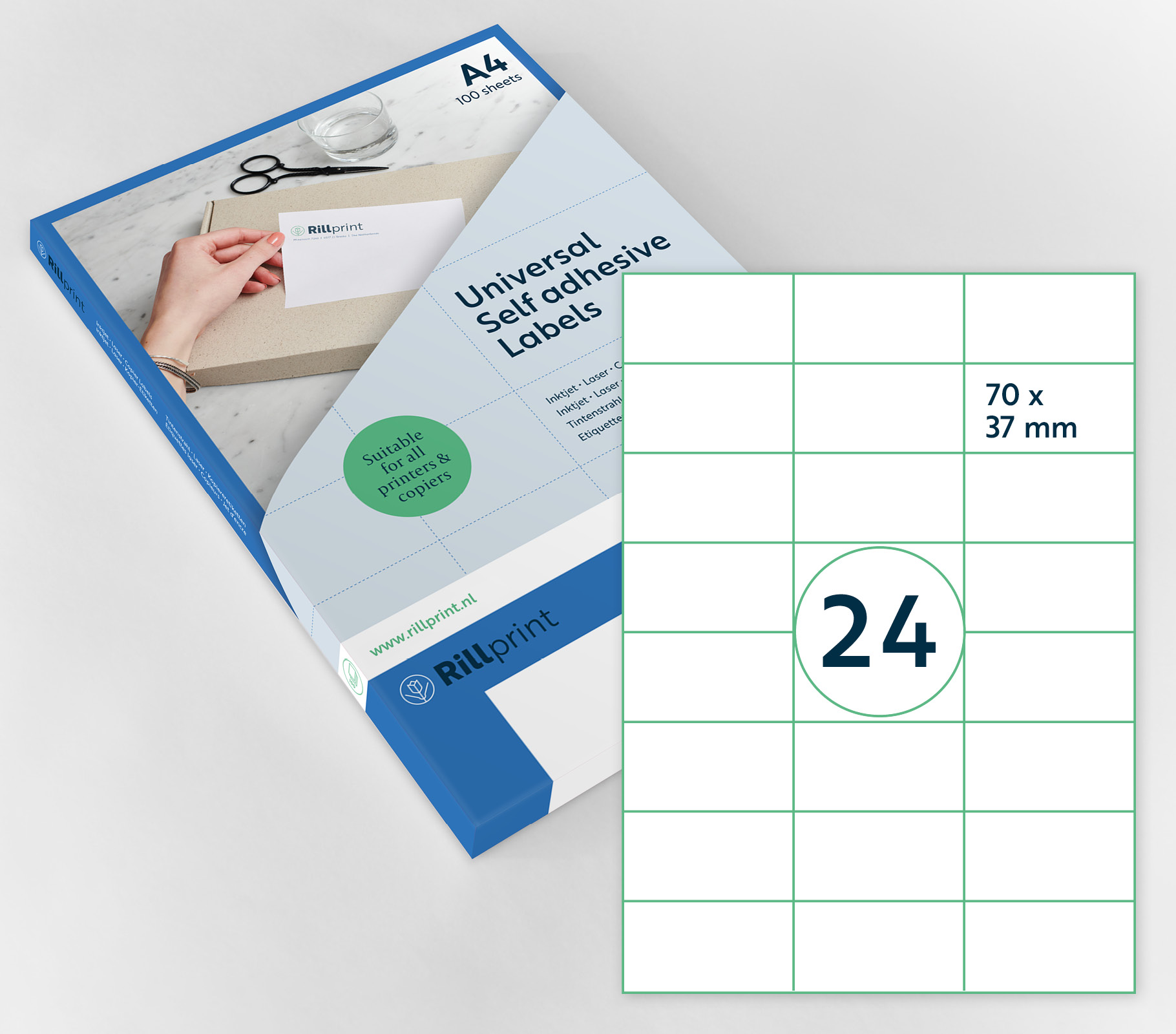 A4 etiket 1.000 vel 70 x 37 mm non-permanent