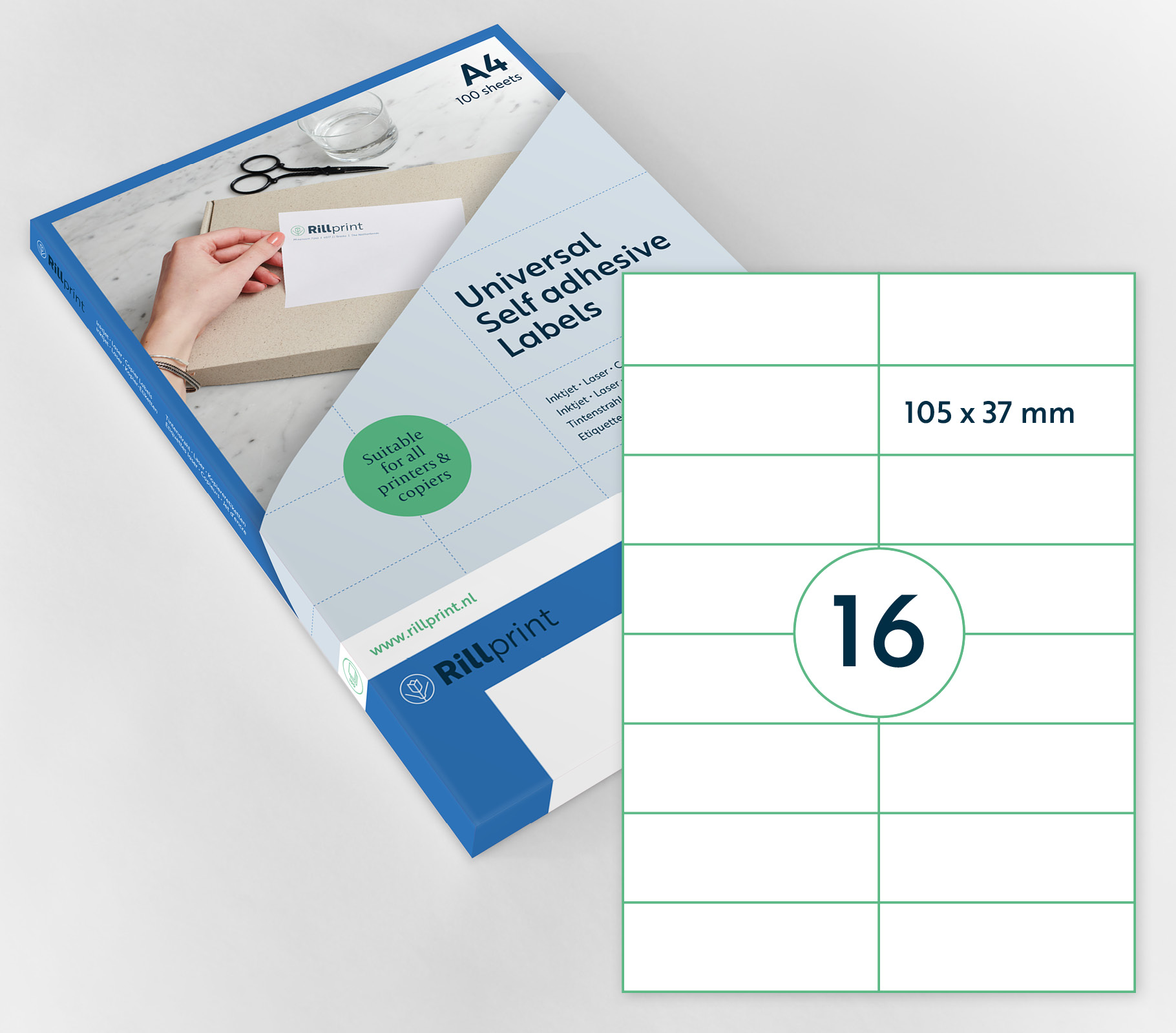 A4 etiket 1.000 vel 105 x 37 mm non-permanent