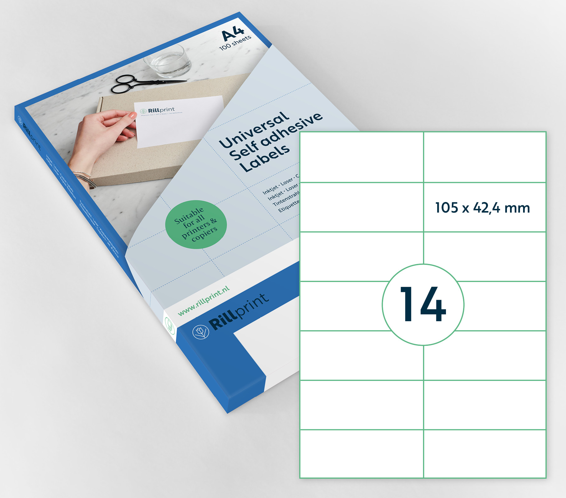 A4 etiket 1.000 vel 105 x 42,4 HTC