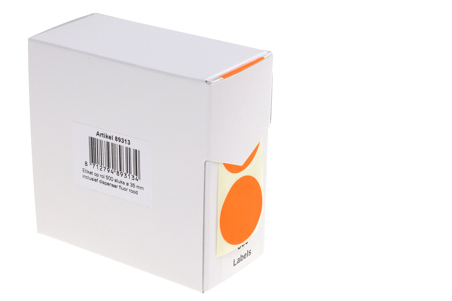 Etiket ø35 mm 500 labels fluorrood