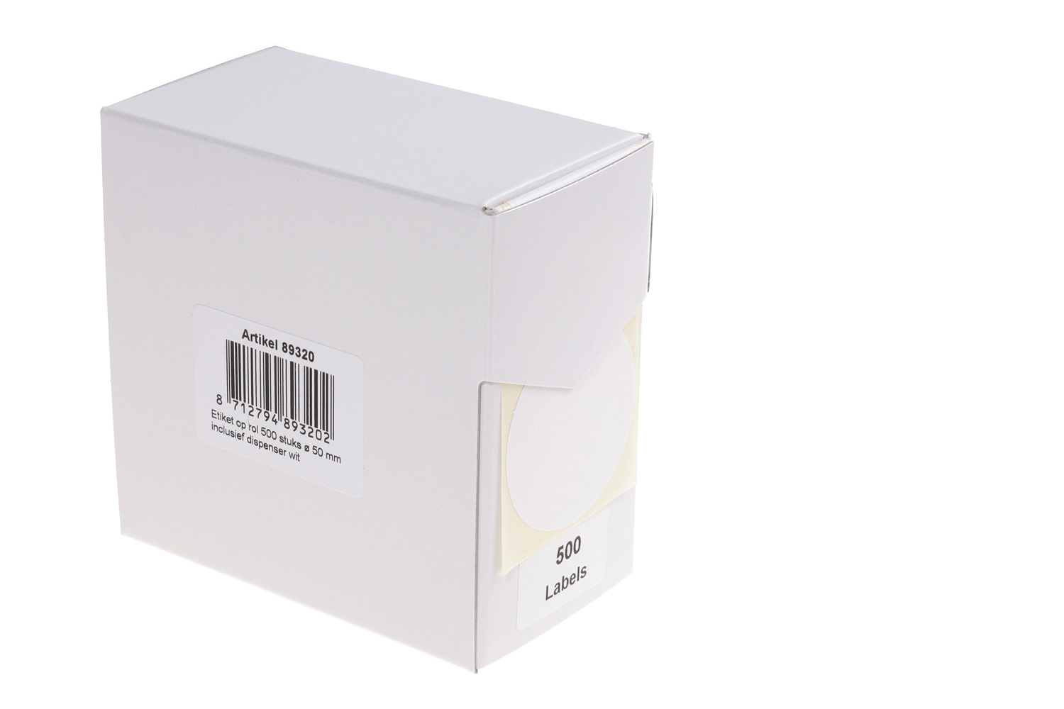 Etiket ø50 mm 500 labels wit
