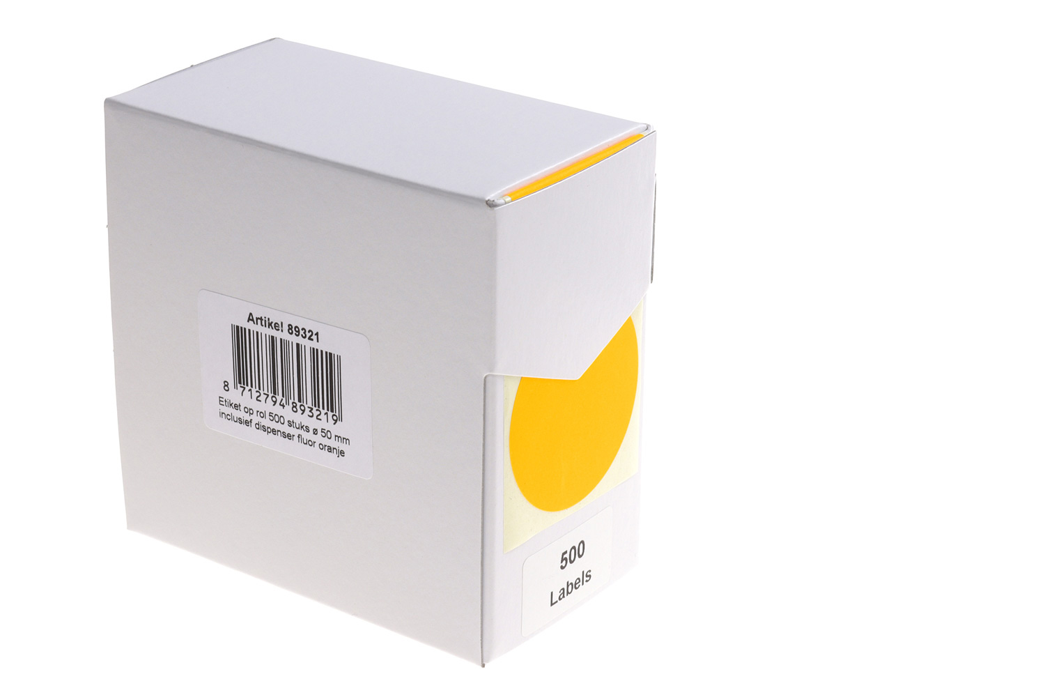 Etiket ø50 mm 500 labels fluororanje