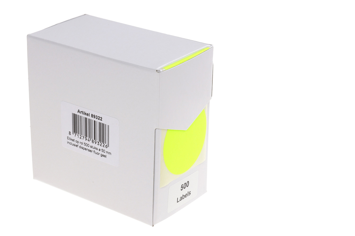 Etiket ø50 mm 500 labels fluorgeel