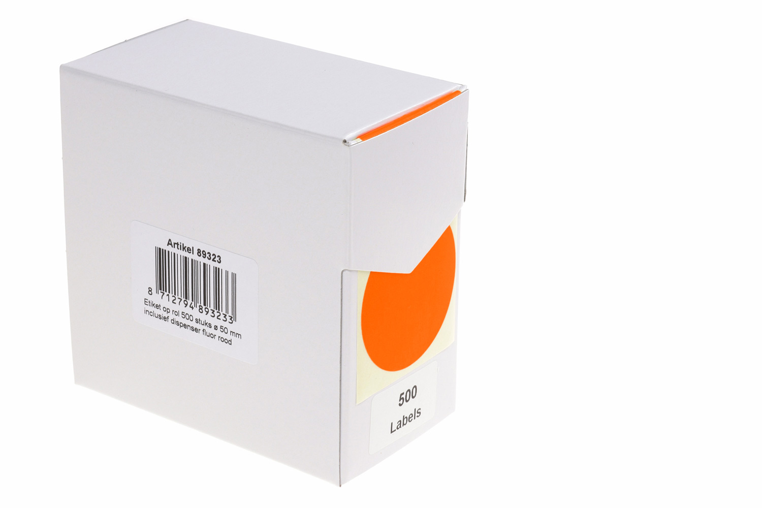 Etiket ø50 mm 500 labels fluorrood