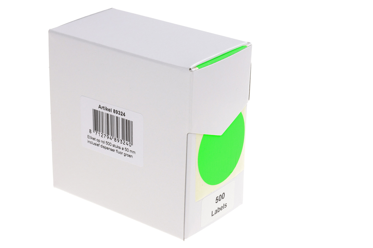 Etiket ø50 mm 500 labels fluorgroen