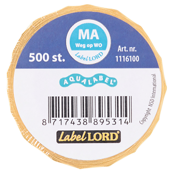 LabelLORD aqua MA weg op WO