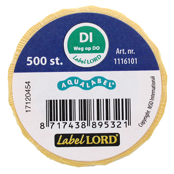 LabelLORD aqua DI weg op DO
