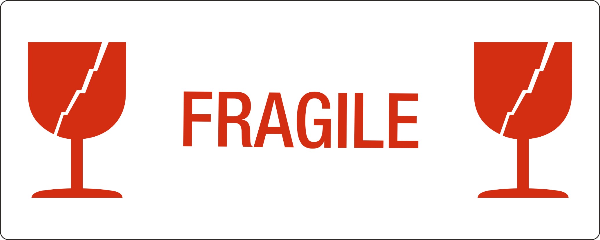 Rillprint Waarschuwingsetiketten - FRAGILE
