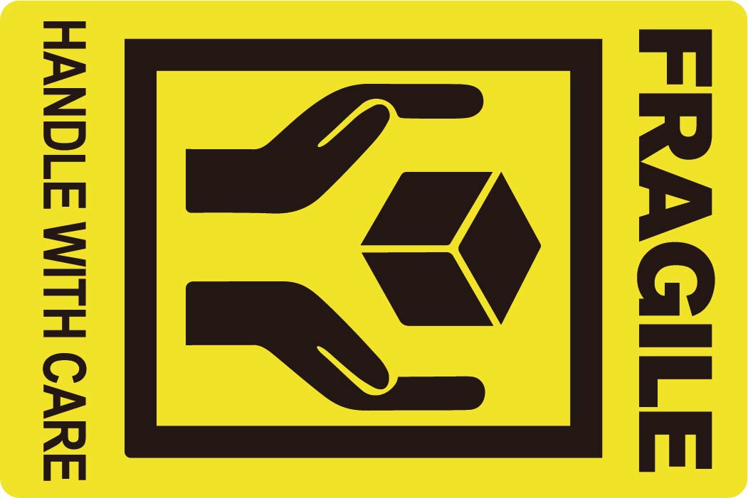 Rillprint Waarschuwingsetiketten - FRAGILE / HANDLE WITH CARE