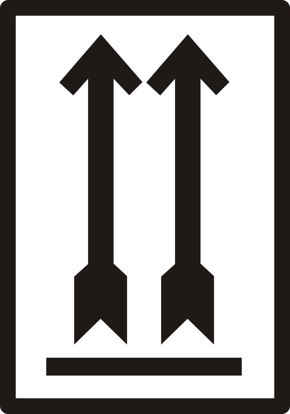 Rillprint Waarschuwingsetiketten - Zwarte Pijlen Omhoog 500 etiketten per rol