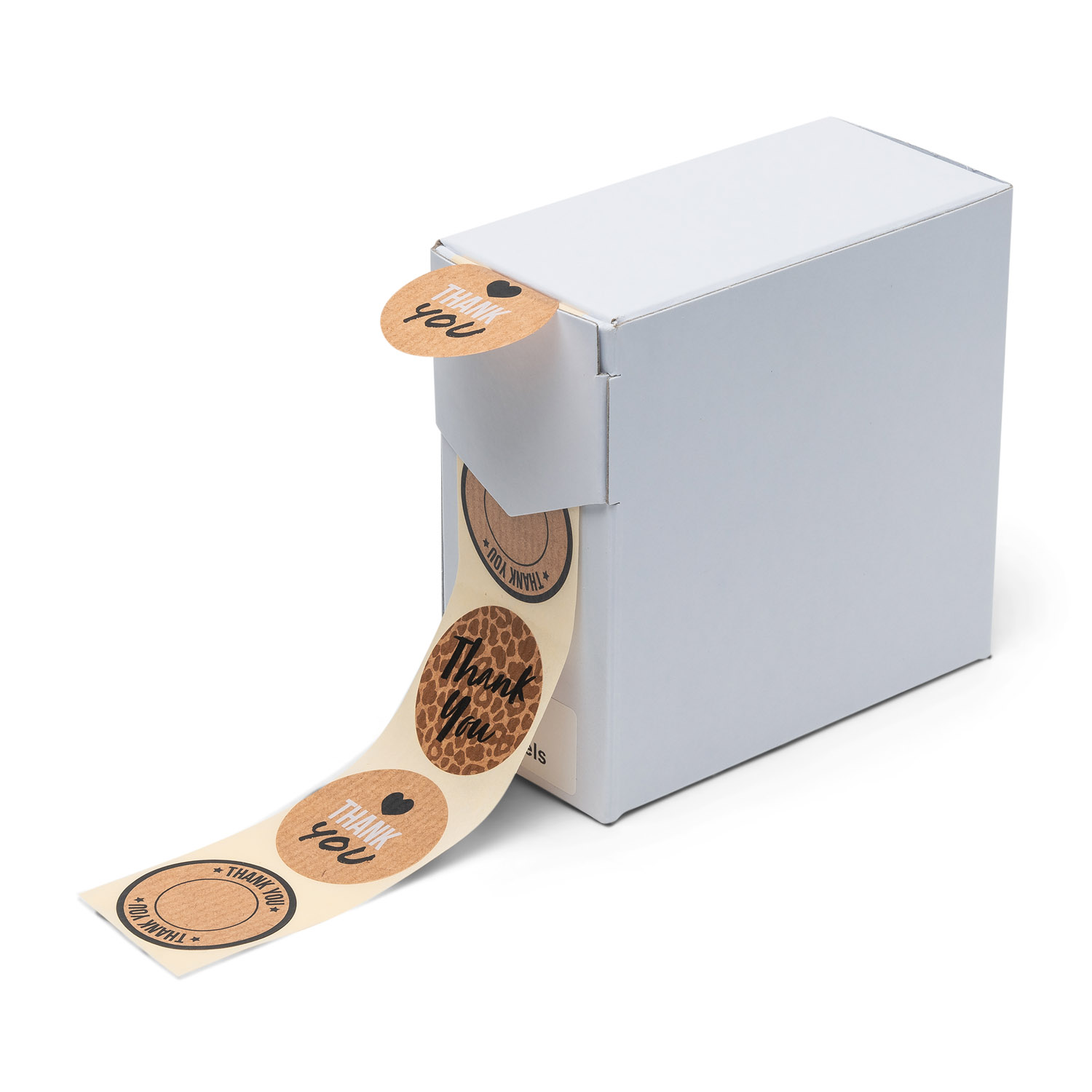 Etiketten Rillprint rol 250 stuks craft ø35 thank you