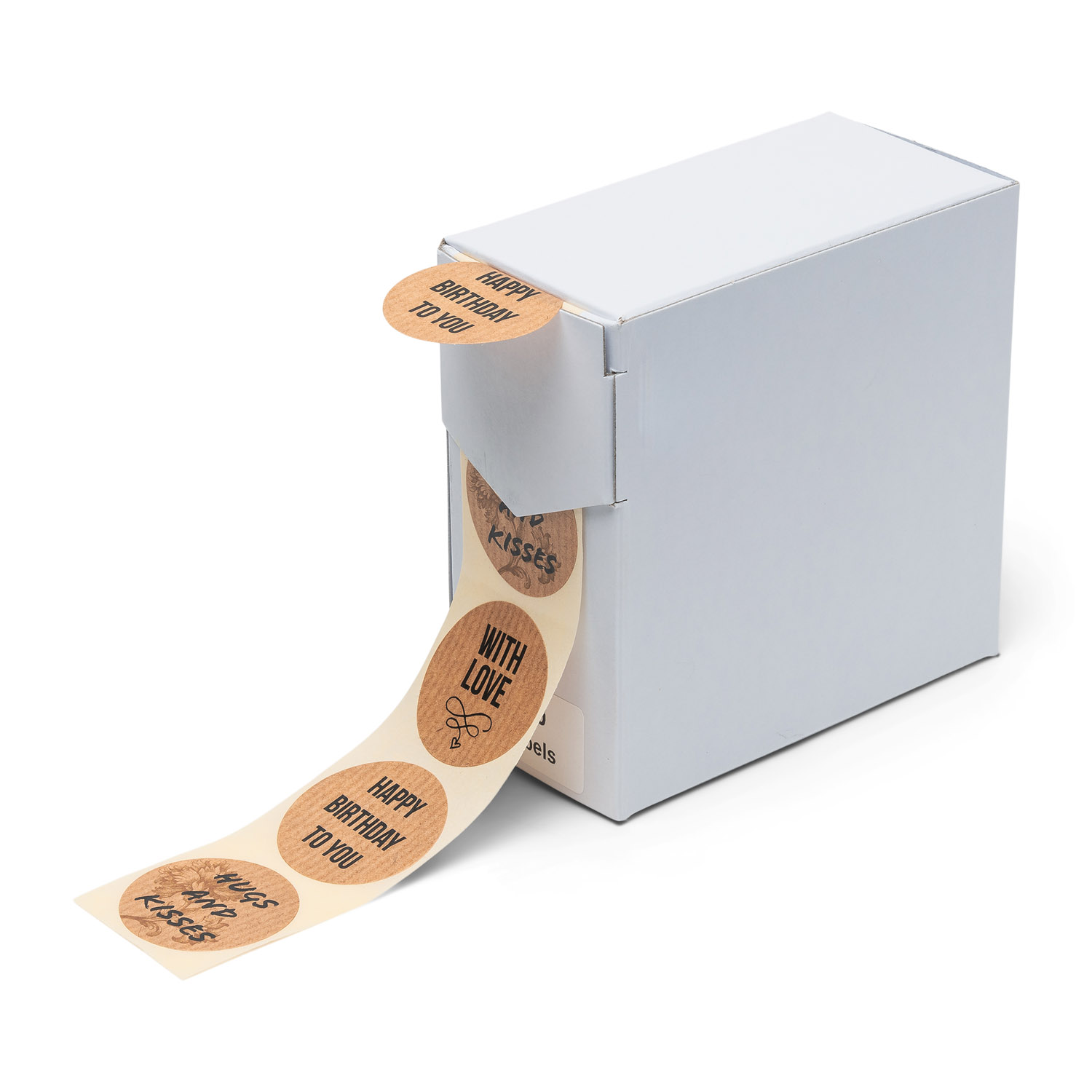 Etiketten Rillprint rol 250 stuks craft ø35 hugs and kisses