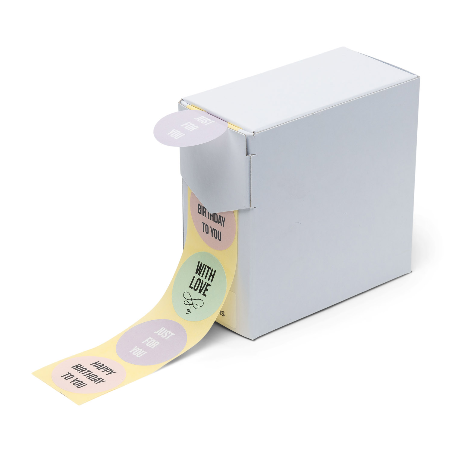 Etiketten Rillprint rol 250 stuks pastel ø35 birthday