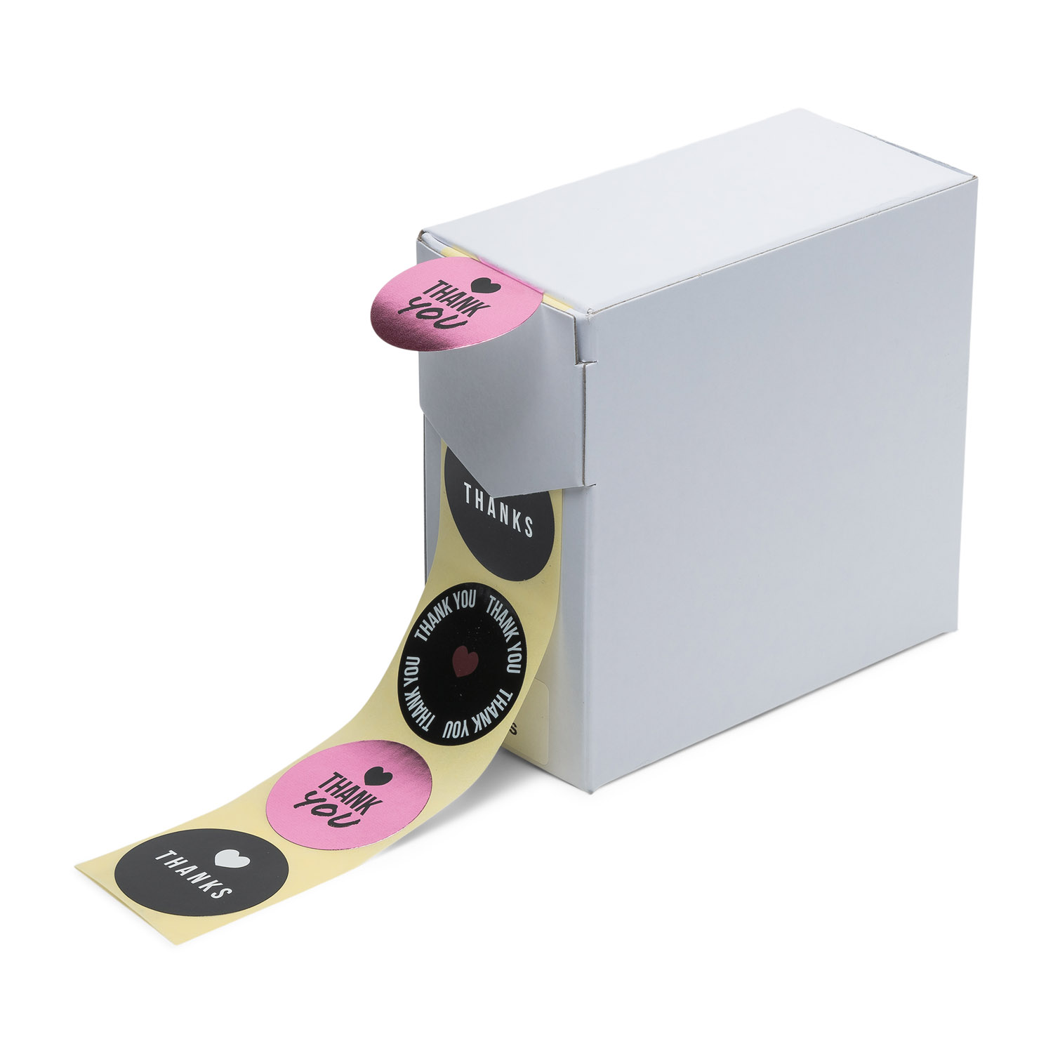 Etiketten Rillprint rol 250 stuks metallic ø35 thank you