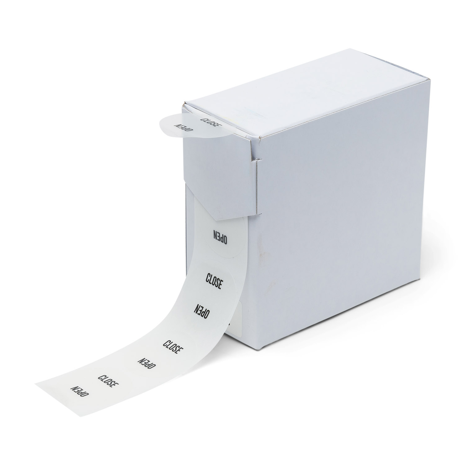 Etiketten Rillprint rol 250 stuks transparant ø35 close open