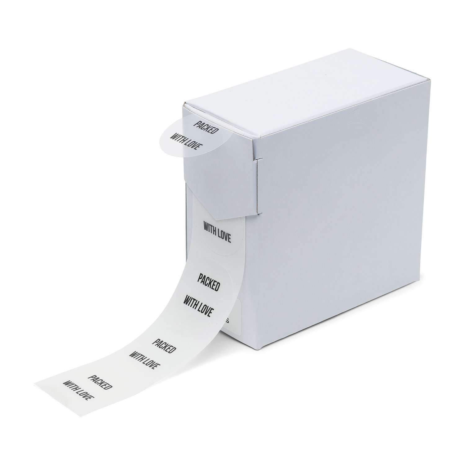 Etiketten Rillprint rol 250 stuks transparant ø35 packed with