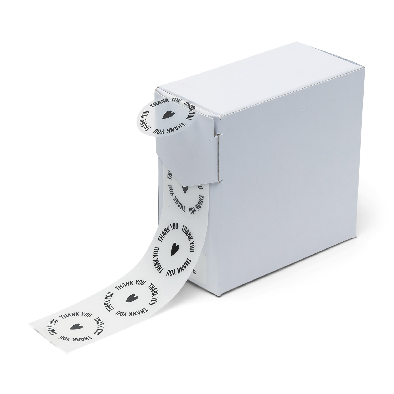 Etiketten Rillprint rol 250 stuks transparant ø35 thank you