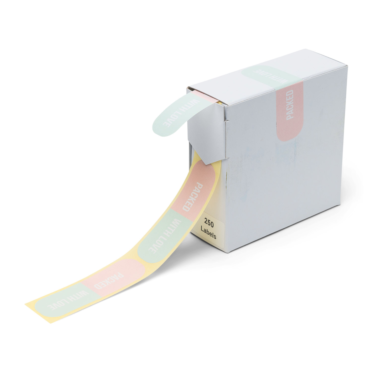Etiketten Rillprint rol 250 stuks sluitzegel packed with love