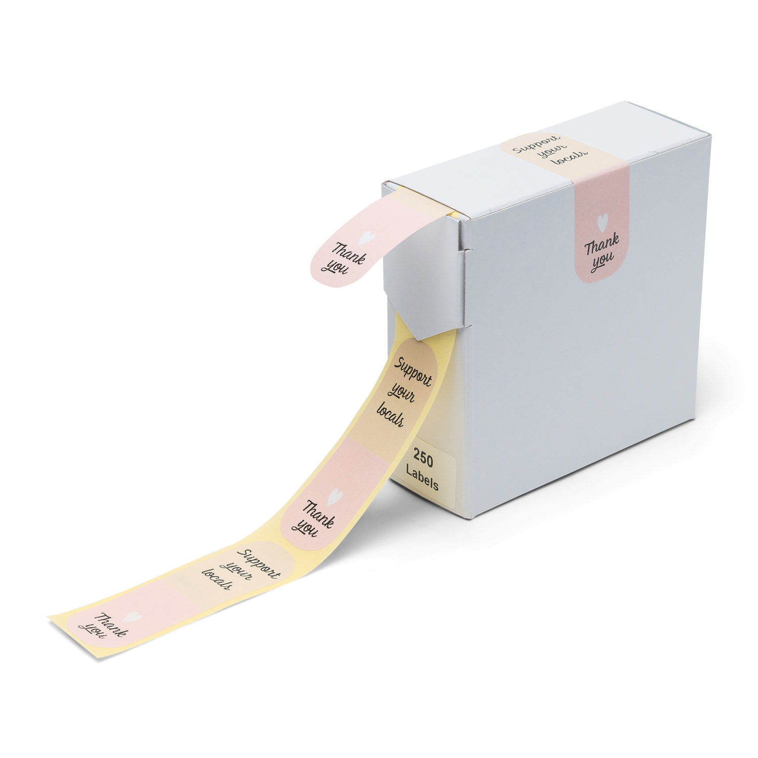 Etiketten Rillprint rol 250 stuks sluitzegel support your love