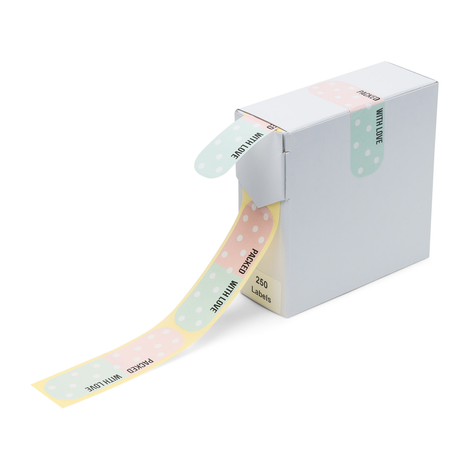 Etiketten Rillprint rol 250 stuks sluitzegel packed with love
